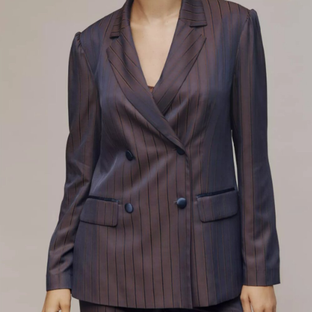 Brand NEW with TAGS Maeve Pinstripe Relaxed Blazer Size Small Anthropologie NWT